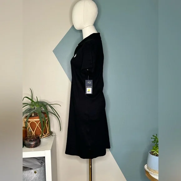 U.S. Polo Assn. Black Cotton Polo T-Shirt Dress M NWT - Picture 3 of 11